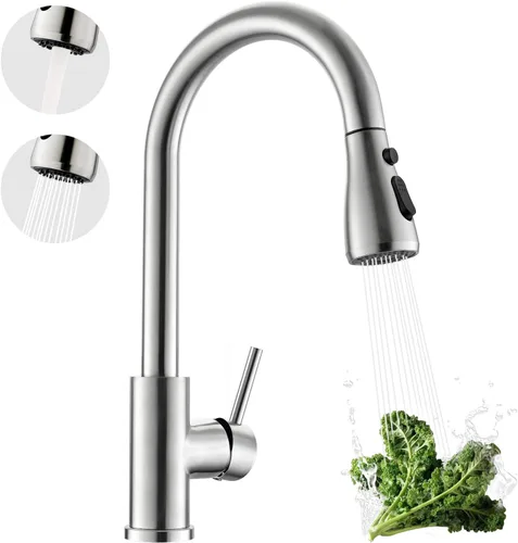 Vista 12 de Grifo de cocina Kicimpro de acero inoxidable con acabado negro mate RO, grifo de filtro de agua para fregadero de 0.59-1.37 pulgadas, grifo