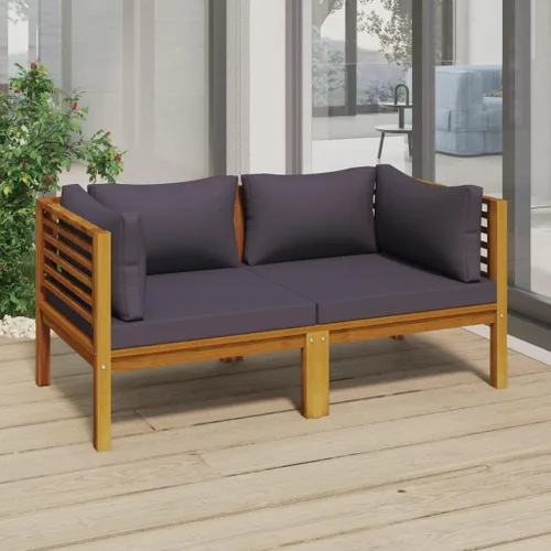 Vista 13 de Juego de 5 piezas para patio con cojín, juego de muebles de sofá, resistente a la intemperie, adecuado para uso en exteriores, requiere montaje Gris
