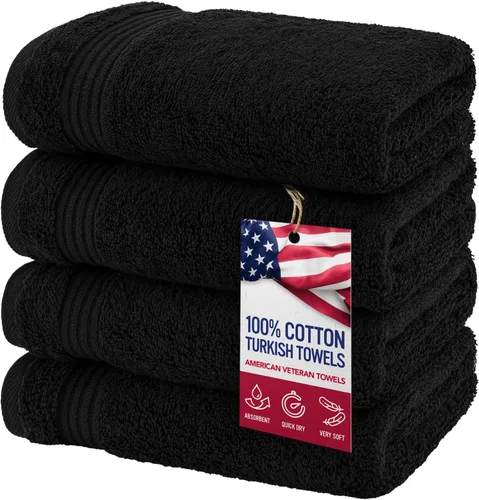 Vista 22 de Juego de toallas American Veteran Towel, de lujo, 6 piezas de algodón 100 % turco para máxima suavidad y absorción, para hotel y spa