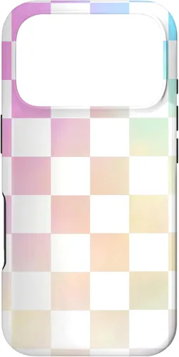 Vista 30 de Pastel Rainbow Checkerboard Checker Checked Pattern Case for iPhone 17
