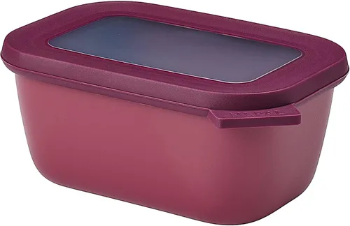 Vista 49 de Mepal Cirqula - Recipiente circular rectangular para almacenar y servir alimentos de 67.6 fl oz / 68 onzas con tapas transparentes, perfecto