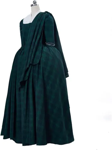 Vista 3 de Outlander - Vestido escocés para mujer, diseño de cuadros y chal