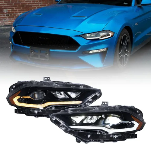 Vista 2 de Form Lighting – Faros delanteros secuenciales LED compatibles con Ford Mustang 2018-2023 (par)