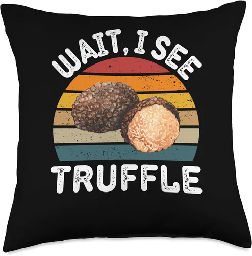 Vista 4 de Vintage Truffle Wait, I See Truffle Retro Truffle Lover Throw Pillow