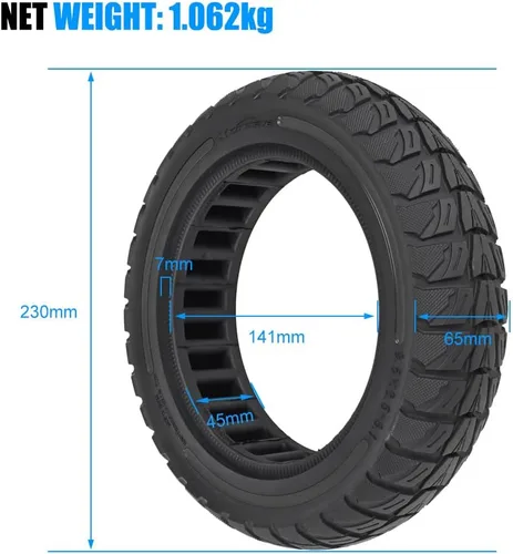 Vista 3 de Reemplazo de neumático sólido todoterreno de 9.5 x 2.5-6.1 para NIU KQi3 Pro/Max/Sport Scooter - Sin pinchazos, mantenimiento sin complicaciones