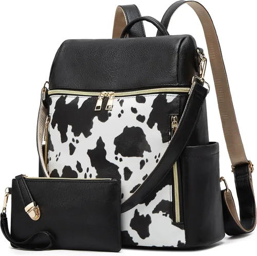 Vista 36 de Makes - Bolso tipo mochila para mujer, de piel sintética, bolso de viaje con diseño convertible a cartera, 12 pulg., Mochilas de viaje