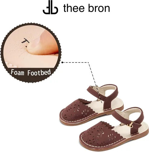 Vista 91 de THEE BRON Sandalias cómodas para niñas, zapatos para niños, sandalias rellenas