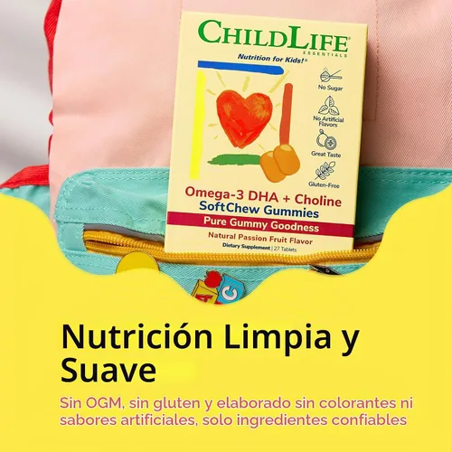 Vista 6 de ChildLife Essentials Gomitas SoftChew Omega-3 DHA + colina, 27 tabletas