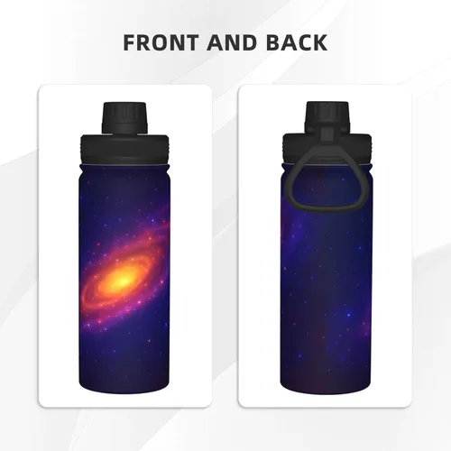 Vista 3 de Bright Star Printed Insulated Water Bottle, 18oz Stainless Steel Funny Travel Mug, Leakproof Hot & Cold for Sports, Gym, Hiking