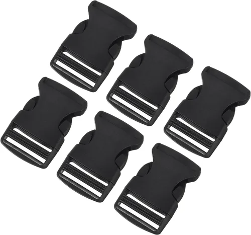Vista 8 de uxcell Hebilla de liberación lateral, doble hebilla ajustable de plástico clips de repuesto para mochila de equipaje correa cinturón