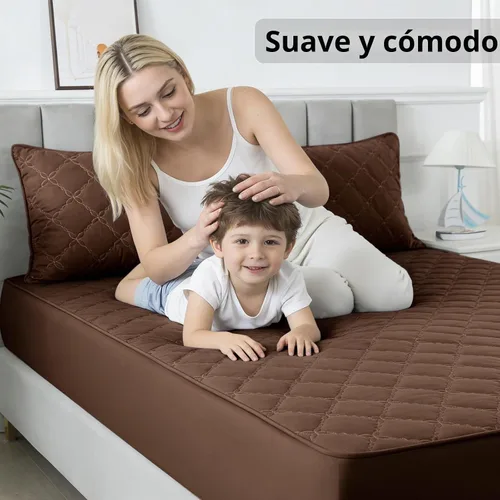 Vista 7 de Protector de colchón impermeable – Protector de colchón tamaño King silencioso y estilo de sábana bajera Protección completa de cama para niños