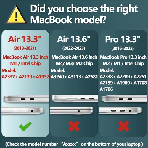 Vista 2 de TWOLSKOO Funda para MacBook Air de 13,3 pulgadas (versión antigua 2018-2021, modelos: M1 A2337, A2179, A1932) - Carcasa rígida con protector de Flor