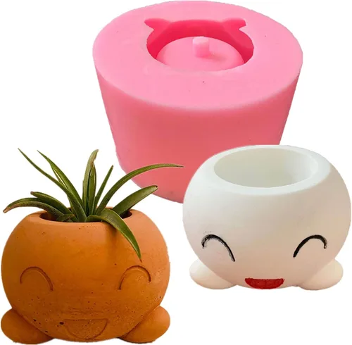 Vista 18 de Moldes de silicona de resina de búho para macetas de flores, moldes de macetas de cerámica y arcilla, molde de plantador de silicona para macetas