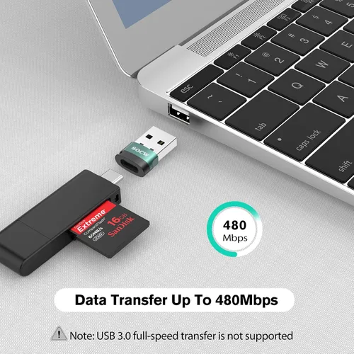Vista 5 de Adaptador USB C hembra a USB macho 2.0 (Atrovirens, 4 unidades)