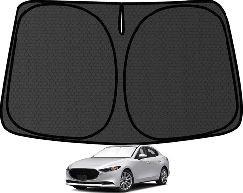 Vista 30 de CX-3 - Parasol para parabrisas para Mazda CX-3 2013-2025 bloquea los rayos UV, visera plegable 1:1, personalizable, gruesa, resistente al desgaste