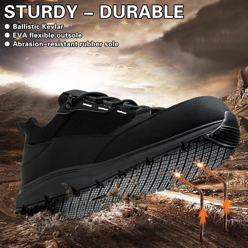 Vista 5 de Steel Toe Shoes for Men Women, Non-Slip Waterproof Work Safety Shoes, Indestructible Puncture-Proof Construction Industrial Shoes, Zapatos