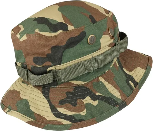Vista 3 de Gorra Jungle Boonie de algodón resistente al desgarro con correa para la barbilla