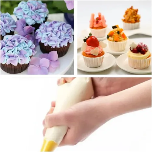 Vista 6 de Bolsas de Repostería de 18 Pulgadas sin Punta para Glaseado Real, Extra Gruesas Anti Reventón, Bolsas Decoradoras para Decoración de Galletas