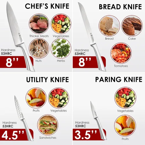 Vista 3 de Cuisine: pro Damashiro - Bloque de cuchillos (Kumi, juego de 7 cuchillos de chef) – Cuchillo de acero japonés – Bloque magnético para cuchillos