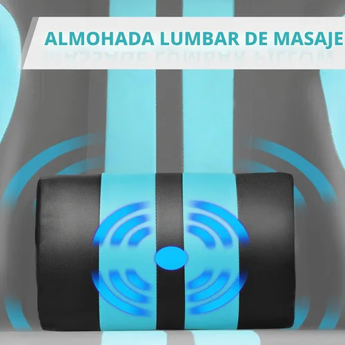 Vista 5 de Ferghana - Silla ergonómica de juego Miami Blue para adultos y adolescentes Azul / Patchwork