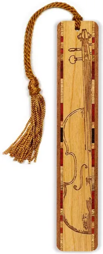 Vista 5 de Marcador de madera grabado, instrumento musical, clarinete, madera, también disponible con personalización, fabricado en Estados Unidos