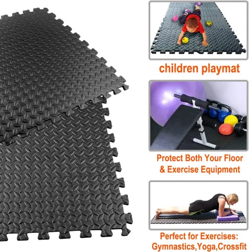 Vista 10 de Walsai Alfombrillas de Ejercicio Alfombrillas de Espuma tipo Rompecabezas Cubierta de Alfombrilla para Suelo de Gimnasio 20 PIES CUADRADOS