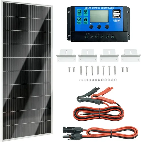 Vista 8 de Kit de panel solar portátil de 100 W, 25% de alta eficiencia tipo N paneles solares plegables con panel de vidrio templado, con controlador de carga