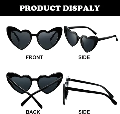 Vista 2 de Frienda 9 pares de lentes de sol en forma de corazón para mujer para despedida de soltera regalos de despedida de soltera