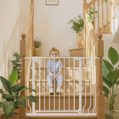 Vista 12 de Puerta para bebés de 29 a 43 pulgadas para escaleras, esenciales para la seguridad del bebé, puerta de cierre automático para puertas, puerta