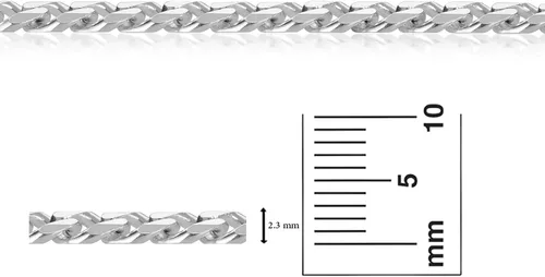 Vista 6 de The Bling Factory Men's 6.5mm Solid .925 Sterling Silver Beveled Curb Chain Necklace