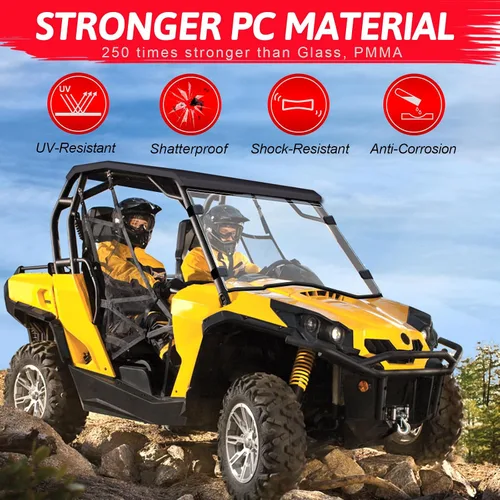 Vista 2 de StarknightMT Parabrisas completo Commander 2011-2020, parabrisas delantero UTV compatible con Can Am Commander 800 y Commander1000 2011 2012 2013