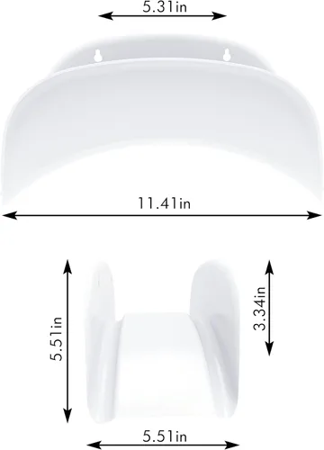Vista 2 de Gardzen - Soporte de manguera blanco resistente de acero para montaje en pared, soporte para manguera de automóvil, soporte para colgador