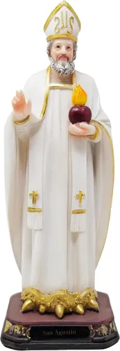 Vista 3 de DVDMATINEMOVIES - Estatua religiosa de resina de San Augstin, varios tamaños, estatua religiosa de San Agustín, decoración del hogar, eventos