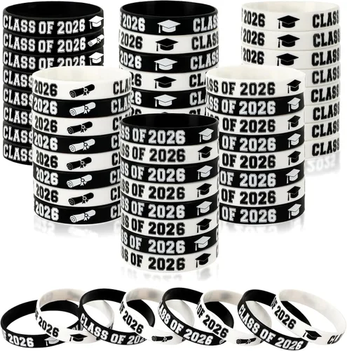 Vista 11 de JUNEBRUSHS 64 piezas de pulseras de silicona para fiesta del 100º día de escuela