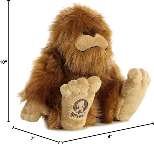 Vista 7 de Aurora® Fantasía Misteriosa Animal de Peluche Pie Grande - Compañero Mítico - Aventuras Imaginativas - Marrón 10 Pulgadas