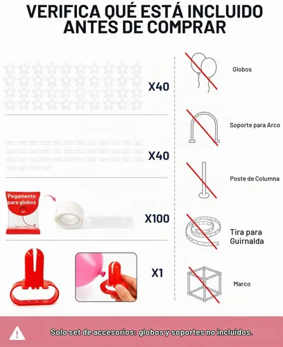 Vista 9 de Tinabless Balloon Arch Clips Set, 80 Reusable Balloon Clips with Tying Tool Balloon Clip Sets - 80pcs