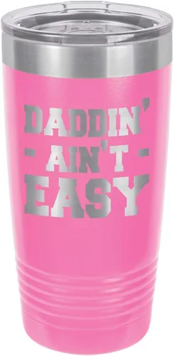 Vista 13 de DADDIN AINT EASY BLACK Vaso de bebida de 20 oz con pajita Taza de viaje grabada con láser Comparar con Yeti Rambler Idea de regalo papá