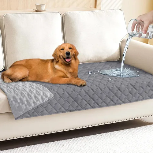 Vista 181 de Smiry Funda Impermeable para Cama de Perro Manta para Mascotas, Manta Suave y Lavable para Perros para Muebles Cama Sofá Sofá Reversible, a Cuadros