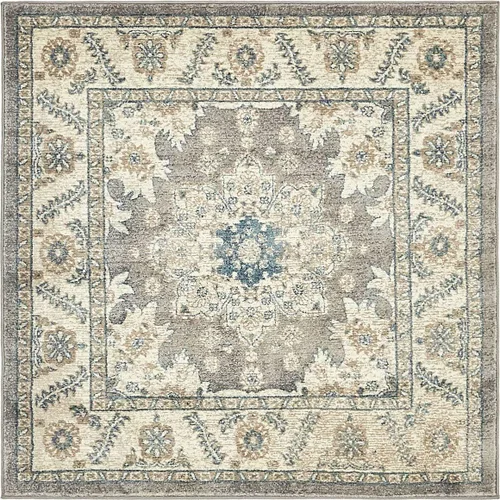 Vista 11 de Unique Loom Salzburg Collection - Alfombra clásica de diseño tradicional oriental con borde (2 pies x 6 pies, color beige/azul)