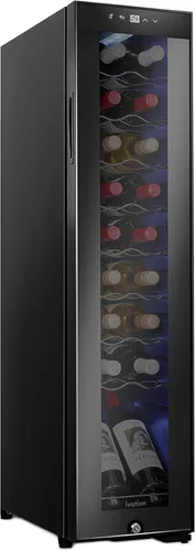 Vista 11 de Ivation Refrigerador de vino con compresor de 14 botellas con cerradura Gran bodega independiente para vino tinto, blanco, champán o espumoso