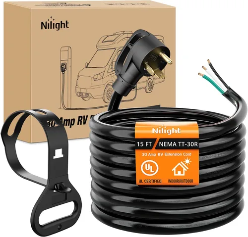 Vista 58 de Nilight Cable de Extensión para Secadora EV de 15 Pies 3 Clavijas 30 Amperios NEMA 10-30P 10-30R Cable de Extensiones Antiguas Servicio Pesado