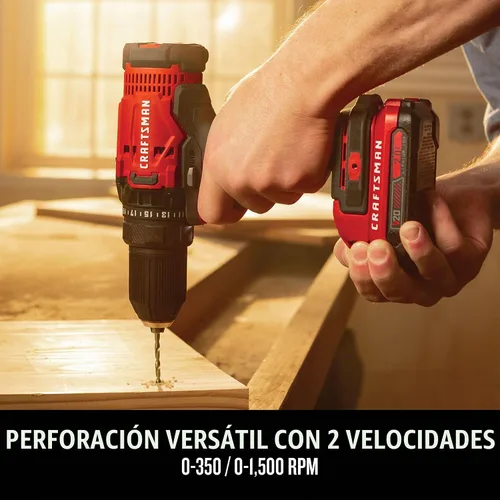 Vista 5 de CRAFTSMAN V20 Kit combinado de herramientas eléctricas inalámbricas de 4 herramientas con 2 baterías y cargador (CMCK400D2)