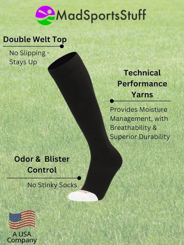 Vista 3 de MadSportsStuff - Calcetines de béisbol para niños, niñas, hombres o mujeres, tallas para jóvenes y adultos