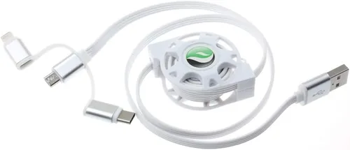 Vista 4 de Cable de alimentación retráctil USB 3 en 1 compatible con Samsung Galaxy S21 S22 S23 Ultra Plus Z Fold Z Flip