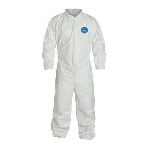 Vista 3 de DuPont Tyvek 400 Mono de Protección Desechable con Puños y Tobillos Elásticos, Blanco, Mediano, Paquete de 1