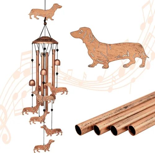 Vista 7 de GDNSFIT Campanas de viento de Bulldog para exteriores, Campanas de viento de metal, Regalos de Bulldog para mujeres/hombres, Campanas de viento
