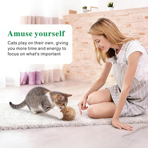 Vista 6 de 5 piezas de juguetes para gatos con hierba gatera, bola suave para gatos de interior masticar