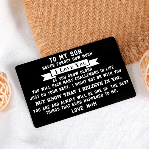 Vista 4 de Cesta de Pascua para adolescentes y niños, tarjeta inspiradora para mi hijo, tarjeta de billetera para adolescentes, niños, hombres, Navidad