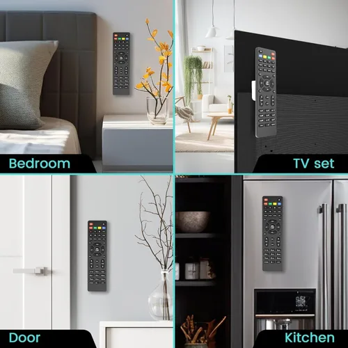 Vista 7 de Soporte magnético de pared para control remoto de 6 piezas, autoadhesivo, adecuado para la parte trasera de TV, así como para ventilador de TV