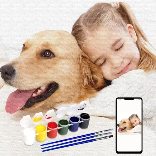 Vista 9 de Kit personalizado de pintura por números para adultos, lienzo personalizado de pintura al óleo para personalizar tus imágenes, pinturas de color por